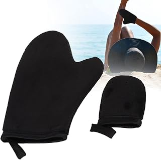 Soft Tanning Glove - Self Tanner Mitt Lotion Apply Tool Accessories Beach Gloves PE Sponge Flocking Lotion Applicator(Black)