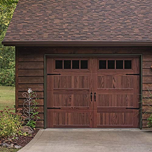Winsoon Decorative Metal Garage Door Hardware Screw In Carriage House Accents Dummy Hinges Handles Black Steel Barn Gate Garage Decor #TOP2