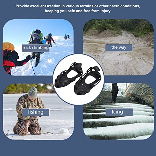Kuuleyn 24 Spikes Anti Slip Walk Traction Cleat Ice Cleats for Shoes and Boots Traction Cleats for Walking On Snow and Ice Anti Slip Ice Snow Grippers Footwear Overshoe (XL)