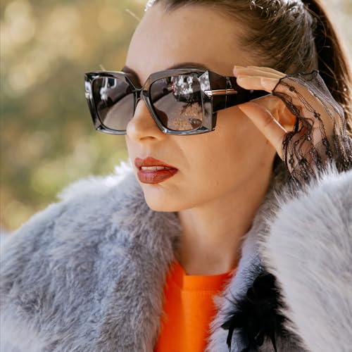LVIOE Fit Over Sunglasses for Women Oversized Frame & Big Temple & Full UV400 Protection Polarized Lens Fashion Design LS75193