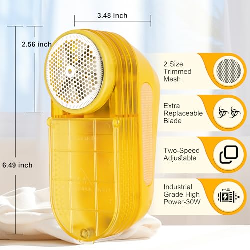Image of Pill Remover Fabric Shaver for Clothes- 30W Power Electric Lint Remover, Industrial Sweater Pill Remover, Speed of 12000 RPM for Dry Cleaners /Clothes /Furniture /Bedding(No Charging Required)