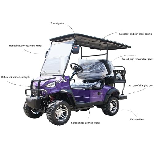 DigSwift Electric Golf Cart with Battery, Intelligent Charging for 12 Hours Can Travel Up to 50 Miles, Spring Damping, Equipped with Reversing Image, Colorful Delivery, US Inventory