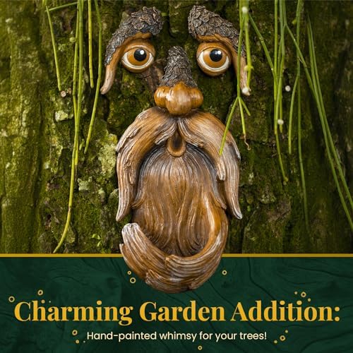 Tree Face, Tree Faces Decor Outdoor, Tree Art, Tree Decorations Outdoor, Tree Hugger, Unique Bird Feeders for Outdoors and Indoors – Old Man Tree Art
