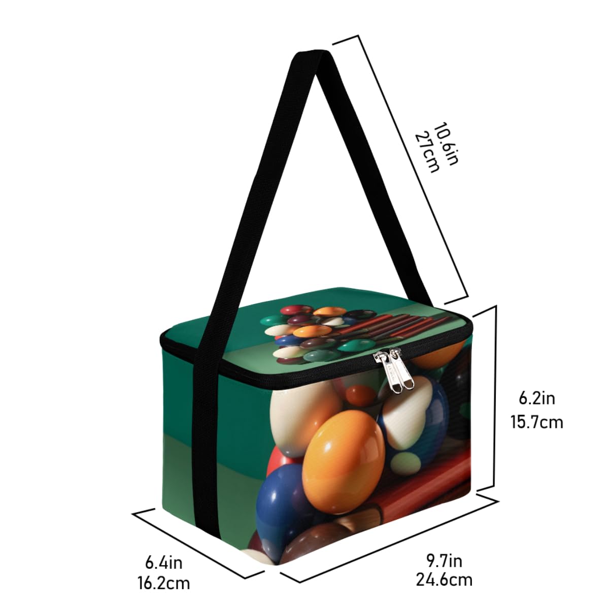 GzLeyigou Lunch Bags for Women Men 9 Cans,Billiards Ball Hot & Cold Food Delivery Bag Insulated Grocery Bag Insulated Lunch Box Balls Cooler Bag for Office Work Picnic Beach