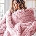 Bedsure GentleSoft Fluffy Pink Throw Blanket, Pink Decor Cozy Gifts for Teenage Girls, Soft Fuzzy Plush Thick Warm Furry Sherpa Fleece Faux Fur Throw Blanket for Couch, Cute Stuff for Women, 50x60