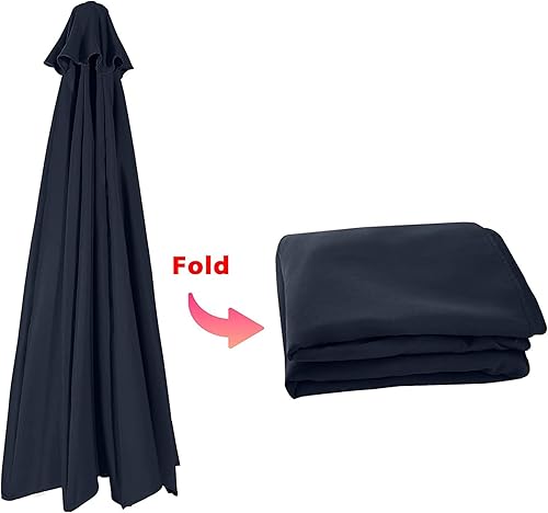 Miniatura 3 de Sombrilla de patio al aire libre, toldo de repuesto para sombrilla de mercado al aire libre, sombrilla de patio para mercado de 9 pies, cubierta de