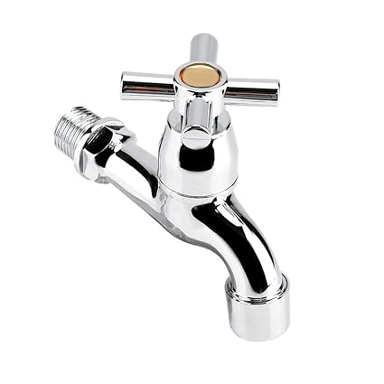 Kitchen Sink Faucet, ABS Water Faucet Washing Machine Sink Basin Cold Water Tap with Single Spout & Handle (Size : #3 Cross Handle)