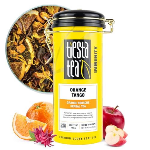 Image of Tiesta Tea - Orange Tango, Loose Leaf, Orange Hibiscus Herbal Tea, Premium Non-Caffeinated Fruit Blend, Makes Hot or Iced & Up to 50 Cups, 4oz Refillable Tin
