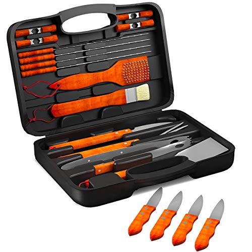 Home-Complete 4326466051 BBQ Grill Tools Set with Wood Handles