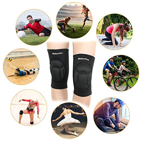 Makerfire Protective Knee Pads Knee Protector Thick Sponge Anti-Slip Collision Avoidance Knee Sleeve-1 Pair(L) - Image 5