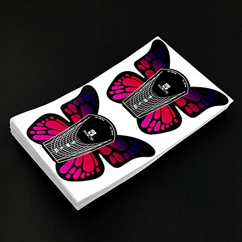 Kads 100Pcs In 1 Roll Big Size Butterfly-Shape Self Adhesive Gel Nail Extension Nail Forms For Acrylic Nails Tips #TOP5