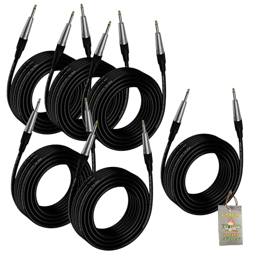 Fat Toad Guitar Cords (ShieldedPRO X Series) 6-Pack – 20ft 1/4
