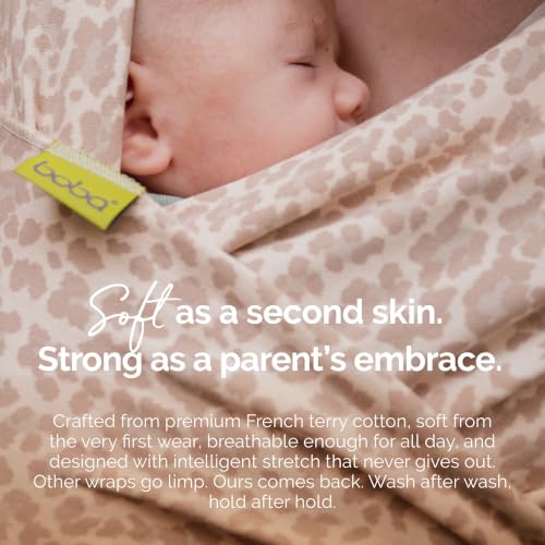 Image of Boba Baby Wrap Carrier - Original Baby Sling Carrier for Newborns (7-35 lbs), Soft, Secure, Hands-Free & Ergonomic, Ideal for Comfortable Bonding, New Parents (Sand Leopard)