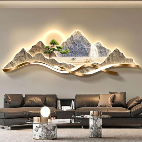 Art mural LED paysage 3D : sculpture haut de gamme de pin