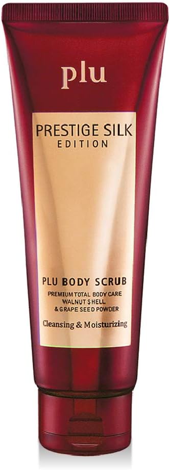 Body Scrub Prestige Silk Edition, Double Effect Exfoliation, 3-in-1 Cleansing Moisturizing and Exfoliating [Burgundy/180g]