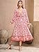 R.Vivimos Women's Long Sleeve Floral Print Retro V Neck Tassel Bohemian Midi Dresses (Large, Rosepink)