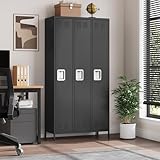 GAOMON 3 Doors Employee Lockers for Office, Metal Sorage Locker Combination, Lockable Employees Metal Locker with Door, Industrial Storage Lockers for Home, School, Gym (3 Doors)