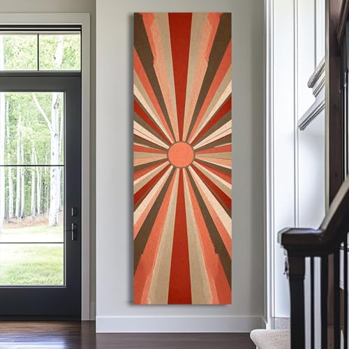 Tableau arc-en-ciel explosif vertical 55x110 cm pour salle à manger