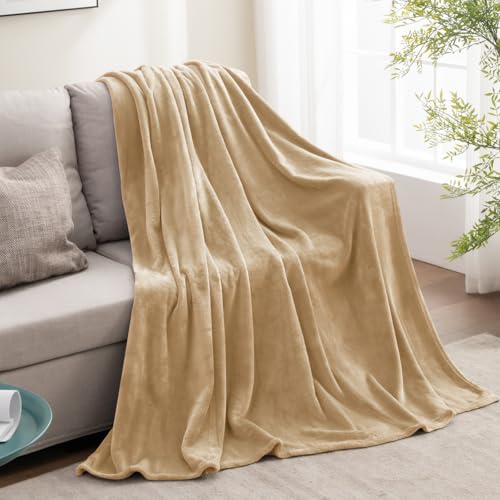 BEDELITE Fleece Blanket Soft Plush Twin Size Blanket Light Camel 60"x80" by BEDELITE - Used condition - Image 7