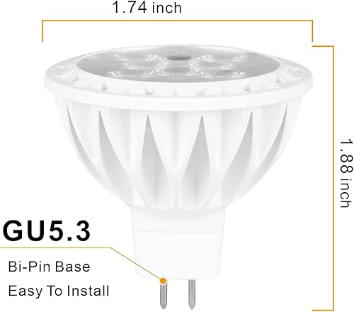 Miniatura 2 de KAPATA Bombillas LED MR16 de 12 V, 4000 K, color blanco neutro, regulables, 50 W, repuesto halógeno, GU5.3, bombillas LED para iluminación
