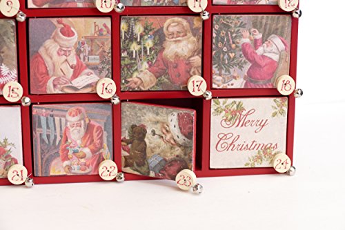 Vintage Santa Wooden Advent Calendar with Doors from Primitives by Kathy