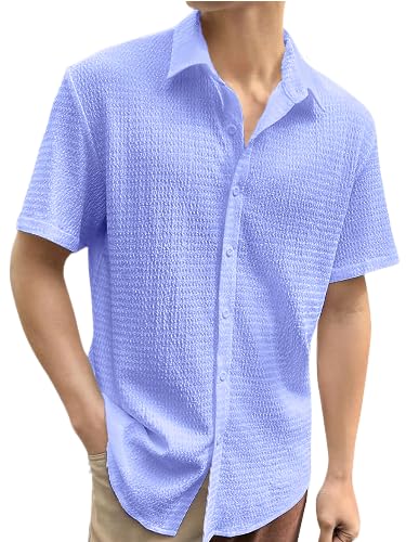 Image of Pinkmint Popcorn Shirt for Men Soild Slim Fit Sleeve Spread Collar Trendy Men Shirt Summer Wear Goa Wear Olive