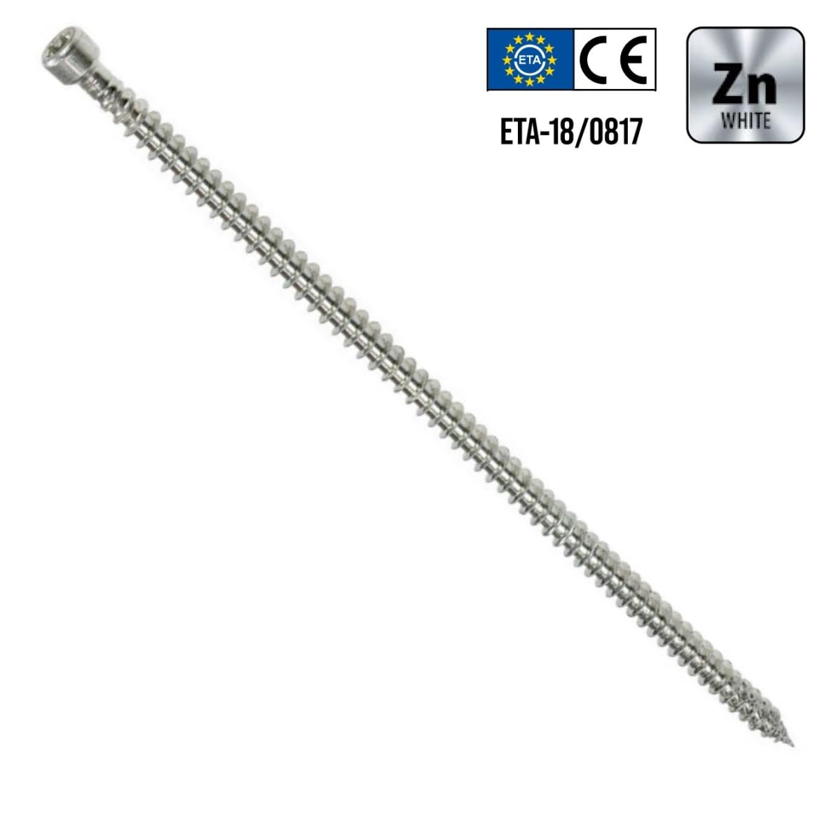 KLIMAS Viti per costruzione in legno, filettatura completa ETA, 50 pezzi, Ø 8 mm x 220 mm, TX40