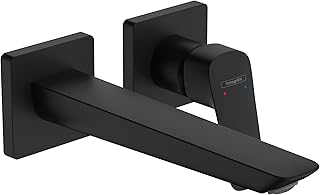 hansgrohe Logis Fine Modern 1-Handle 2-Hole 4-inch Tall Bathroom Sink Faucet in Matte Black, 71256671