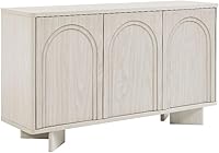 Modway Flux 55-Inch Arched 3-Door White Wash Sideboard - Versatile Buffet Credenza & Media Console for Kitchen, Living Room