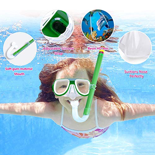 image for Adicop Kids Snorkel Set Junior Snorkeling Gear Kids Silicone Scuba Div