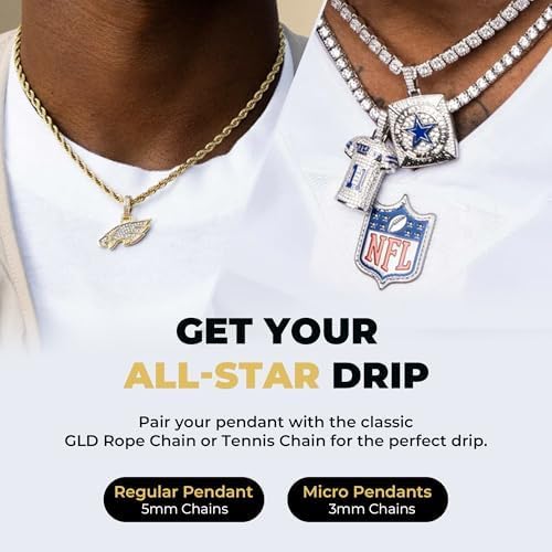 GLD Officially Licensed NFL Sports Team Helmet Pendant - Gold Plated Iced Out Football Necklace Charm - Image 5