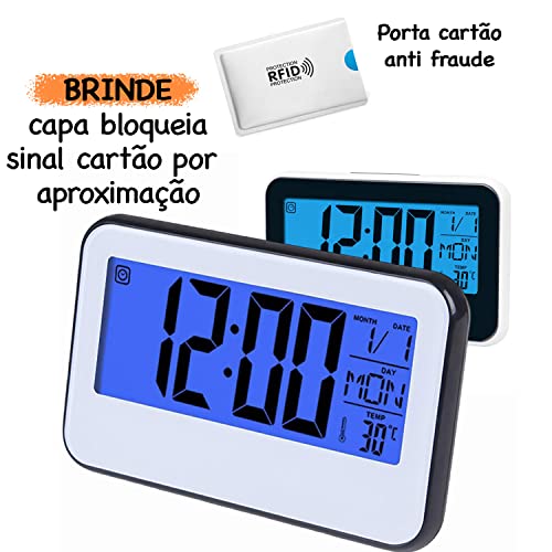 Relógio de Mesa Digital Escritório, Cozinha, Quarto, com Alarme Despertador, LED - ALVATEC ATC (PRET