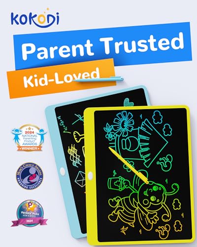 Image of KOKODI LCD Writing Tablet, 16 Inch Colorful Toddler Doodle Board Drawing Tablet, Erasable Reusable Electronic Drawing Pads, Educational and Learning Toy for 3-6 Years Old Boy and Girls(Yellow)