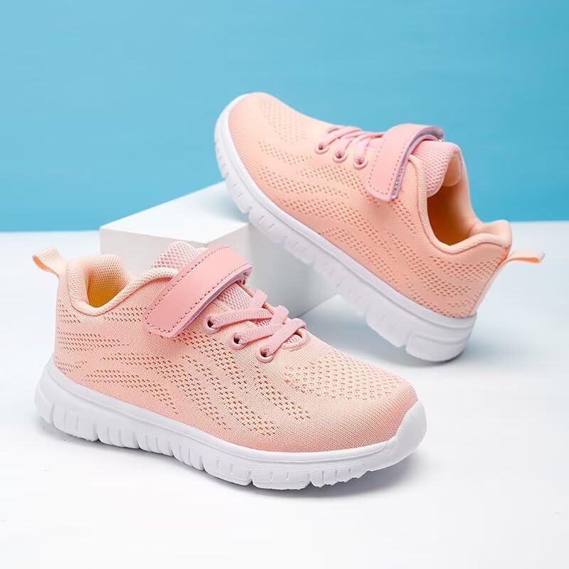 Zonkacen Boy's Girl's Non Slip Comfortable Solid Trend Wlaking Shoes for Spring Autumn Travel Athletic Mountain Hiking Cycling Vacation Pink Little Kid 13