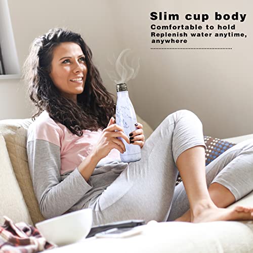 hi-home Termo, botella de acero inoxidable, 500 ml, doble pared a prueba de fugas con cepillo de tazas, bolsa protectora… - Imagen 8