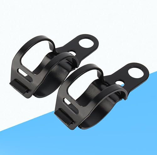 Miniatura 2 de Soporte universal de montaje de señal de giro para motocicleta, abrazaderas de reubicación de horquilla de 1.181-1.693 in, color negro HNH