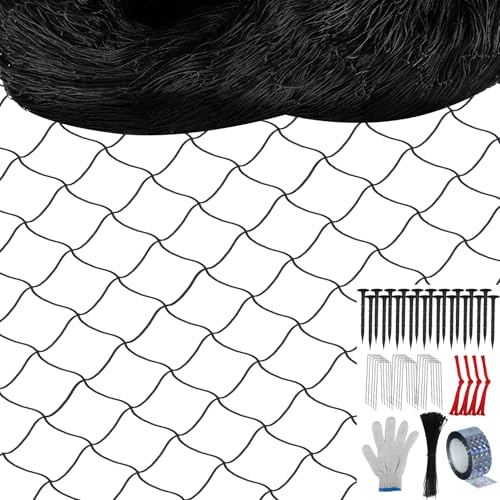 Unves 50 x 50 Ft Bird Netting, 2.4' Square Mesh Bird Net for...