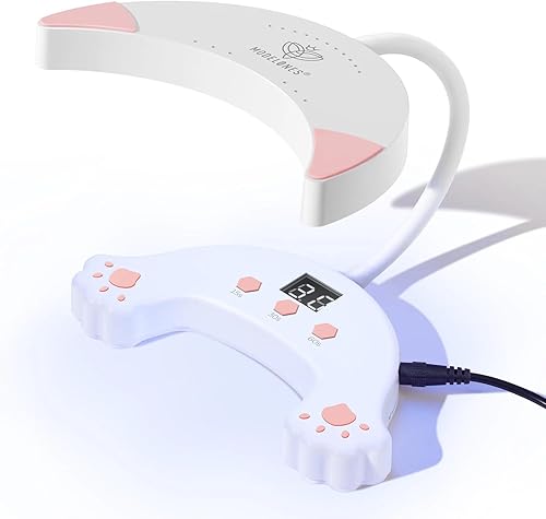 Modelones Lámpara de uñas LED UV 2024, luz UV para uñas de gel, lámpara UV de cuello de ganso para uñas, secador de uñas de 48 W para esmalte de