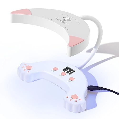 modelones UV LED Nail Lamp, Gooseneck UV Light for Gel Nails, 48 W Nail Light for Gel Polish with 3 Timers and LCD Display, LED Lamp for Fast Curing Gifts for Women Girls - 3 timer