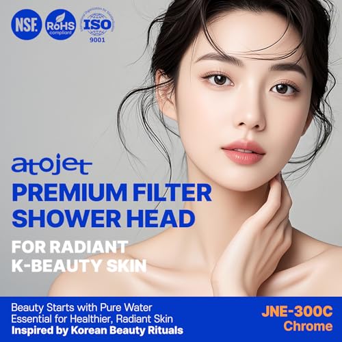 Regadera Premium con Filtro de Carbón Compuesto Diseñada con la Filosofía Coreana de Lujo para Belleza – Juego Individual de 1 Mes (Manguera, Soporte, Cinta de Teflón, Llave) (JNE300B-SET-SNG) miniatura 2