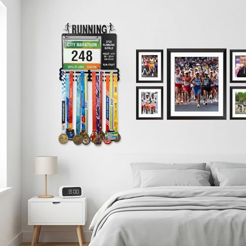 Miniatura 6 de Niciksty Colgador Medallas Porta Medallas De Maratón Adecuado