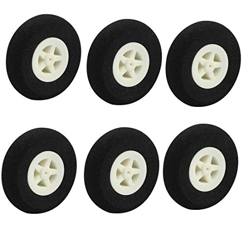 uxcell 6pcs RC Aircraft Airplane Super Light Sponge Wheel D40mm H11mm d1mm
