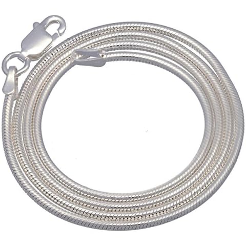 Italian 2mm Sterling Silver 14" Snake Chain Necklace(Lengths 14",16",18",20",22",24",30",36") Cover