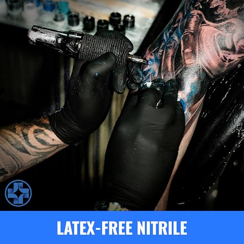 Saniderm Nitrile Tattoo Gloves - Box of 100 (Extra Large) – Durable 4.5 mil, Powder-Free, Latex-Free Disposable Tattoo Gloves - Thumbnail 3