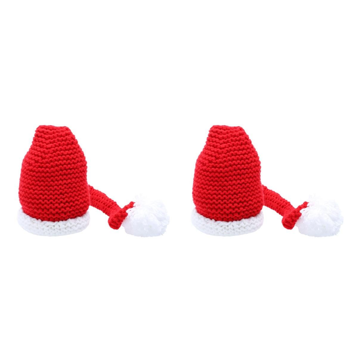 CALLARON Hut Babykleidung -Outfit Motorhaube Neugeborenes Gestrickte Weihnachtsmütze -urlaubsmütze Urlaubsstrickmützen Weihnachtslanger Häkeln Zopfhaube Babys Rot Garn