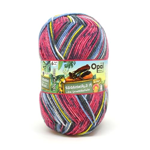 OPAL 6-fach 150g Regenwald 19 - Die Urwaldschule - Die Urwaldschule Garn - 75% Schurwolle, 25% Polyamid