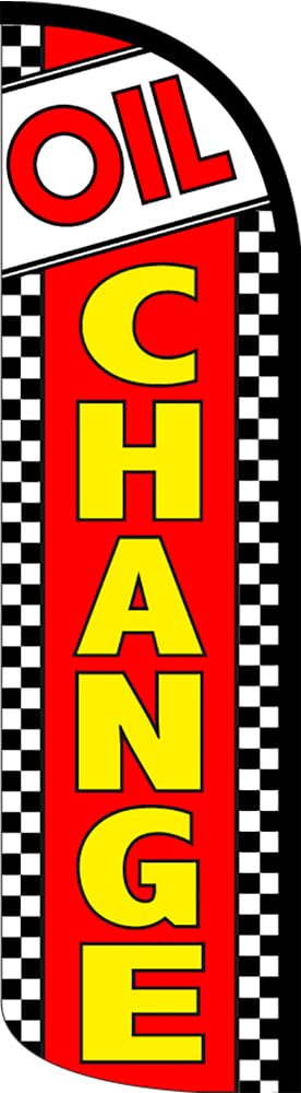 Vista Products Oil Change Premium Windless Polyknit Feather Flag (3 x 11.5 feet)