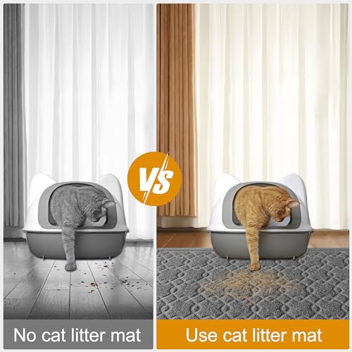 Motsamla Tapete para caixa de areia para gatos, 89 cm x 61 cm, tapete grande para prender areia para