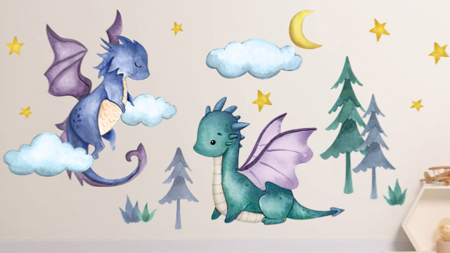 Vinilo Decorativo Dragón para Pared 35 x 12 pulgadas miniatura 7