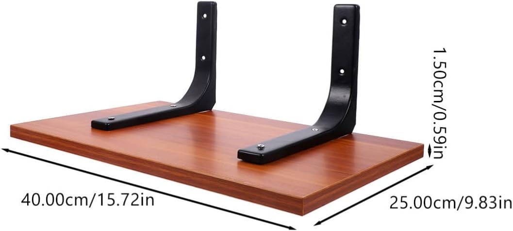 Metal Shelf Brackets for Wall Mounting Sturdy Floating Shelf Supports with Wooden Board for Home Decor and Bathroom
